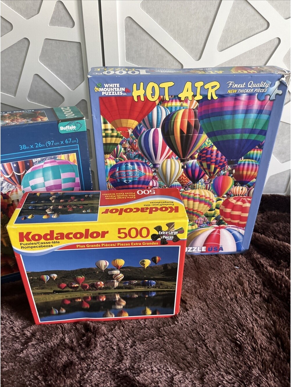 COLORFUL HOT AIR BALLOONS! White Mountain Buffalo Games Kodacolor Puzzle Lot